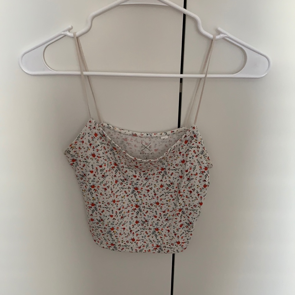 PacSun cropped floral tank